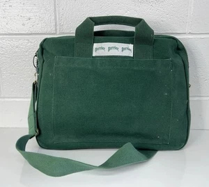 Vintage Perrier grün Baumwolle Canvas Seesack Business Seitentasche - Bild 1 von 6