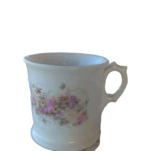 Decorative Ceramic Porcelain Shaving Mug Pink Florals On White Vintage - Picture 1 of 6