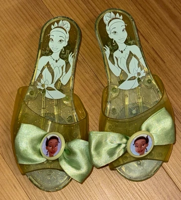 Disney Princesa Tiana Niñas Medidas 7" Niños Vestir Juego Disfraz Zapatos Brillo Foto 1 de 4