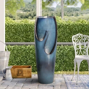 Tall Vertical Water Fountain – Indoor Water Feature with Illuminated Water Paths - Picture 1 of 13