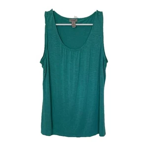 Camiseta sin mangas Chico's Easywear 1 para mujer talla pequeña EE. UU. 8 verde rayón spandex - Imagen 1 de 8