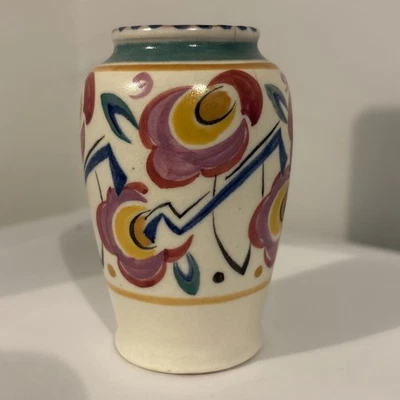 ART DECO POOLE POTTERY VASE - LT PATTERN - GWEN DRY - 4 INCH - MINIATURE - Image 1 of 4