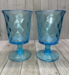 Juego de 2 copas cuchara estilo Bryce Brothers EAPG de colección 6,25" diamante azul cielo - Imagen 1 de 6