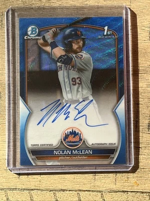 2023 Bowman Chrome Nolan McLean Blue Wave  Auto /150 - Image 1 of 2