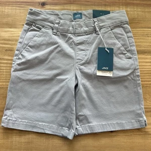NEU JAG Damen 2 mittelhohe Maddie grau Bermuda vorne flach Stretch Pull-On Shorts - Bild 1 von 7