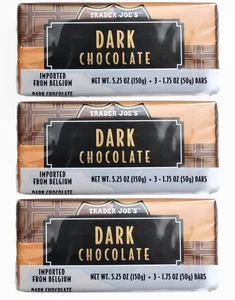 Trader Joe's Rich Belgium Import Dark Chocolate Candy 1.75 oz Each 9 Bars - Picture 1 of 2