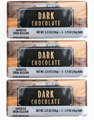 Trader Joe's Rich Belgium Import Dark Chocolate Candy 1.75 oz Each 9 Bars - Image 1 of 2