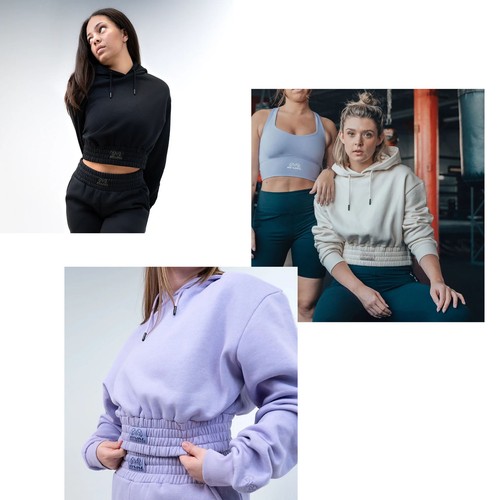 OFF WHITE RIVAL Boxing Felpa con cappuccio da donna in pile pesante tagliata