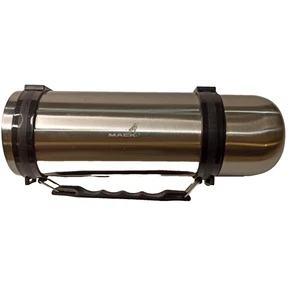 Mack Bulldog Truck Thermos Stainless Steal Silver Chrome Insulated With Cup New - Picture 1 of 21