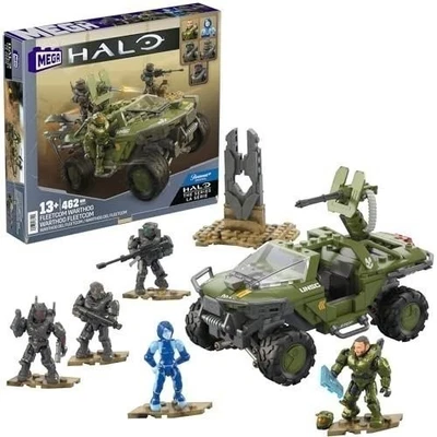 Mega Halo The Series Vehicle Building Toys Set, FLEETCOM Warthog ATV with 462... - Image 1 of 4