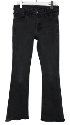 Pantalones de mezclilla acampanados para mujer G-STAR 3301 W31/L32 efecto desvanecimiento cremallera mosca negros ajustados Foto 1 de 4