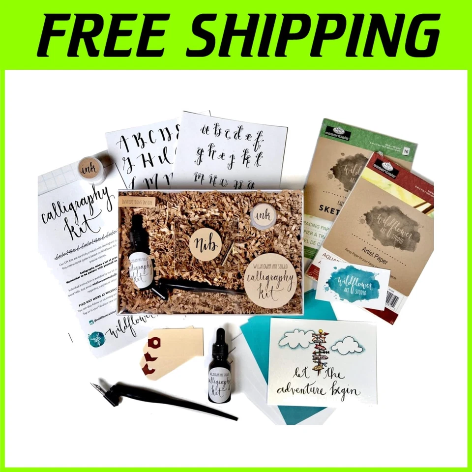 Moderno juego de caligrafía para principiantes - Incluye bolígrafo oblicuo y guía de instrucciones Foto 1 de 4