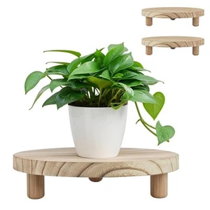 2 Pcs Wood Plant Stand Wooden Plant Stool Round Riser Display Stand Flower Po... - Picture 1 of 6