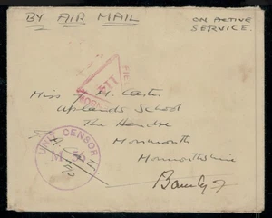 India 1943 Cover, On Active Service "UNIT CENSOR M 56, FIELD CENSOR 114" Cancel - Picture 1 of 2