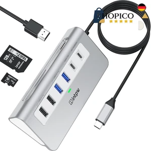 USB-C Hub mit 4K HDMI | PD 100W Leistung | Aluminium-Design - Bild 1 von 10