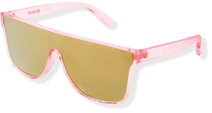 Occhiali da sole Hurley oversize flat top polarizzati - nuovi con etichette Pnk oro specchio #48154-SUN3 - Foto 1 di 1