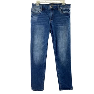 KUT From The Kloth Womens Boyfriend Jeans Size 10 Medium Wash Denim Distress - Picture 1 of 12