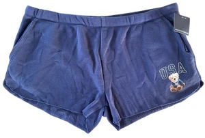 Greyson Threads pantaloncini lounge da donna comodi e comodi stampa orsetto USA taglia L blu navy - Foto 1 di 7