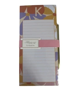 Lady Jayne List Set Pad E Penna Calamita Nastro Rosa Monogramma K - Foto 1 di 4
