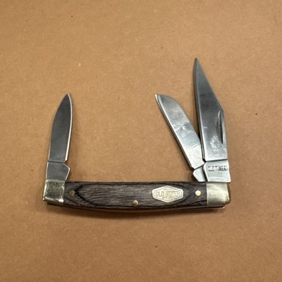 Old Timer Heritage Series 34OTH D2 3 Blades Wood Middleman Folding Pocket Knife - Image 1 of 4