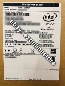70TS001TJP - ThinkServer TS460(HS3.5)/E3-1220v6/8GB/2TBx4/DVD/RDX/RAID720i/450W/ - Picture 1 of 1