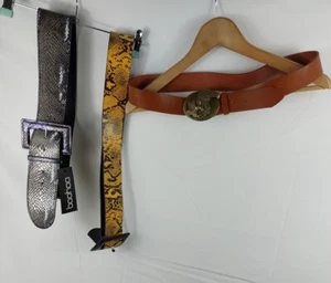 2 Snake Skin Pattern Womens Belts + 1 Brown Belt W/ Eagle Belt Buckle (146-00032 - Bild 1 von 5
