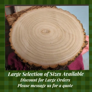 Natural Wood Log Slice Tree Bark Rustic Wedding Table Centerpiece Cake Stand - Picture 1 of 1