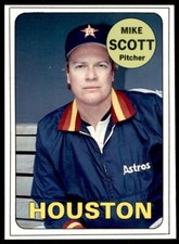 1990 BASEBALL CARD MAGAZINE '69 TOPPS REPLICAS #7 MIKE SCOTT HOUSTON ASTROS