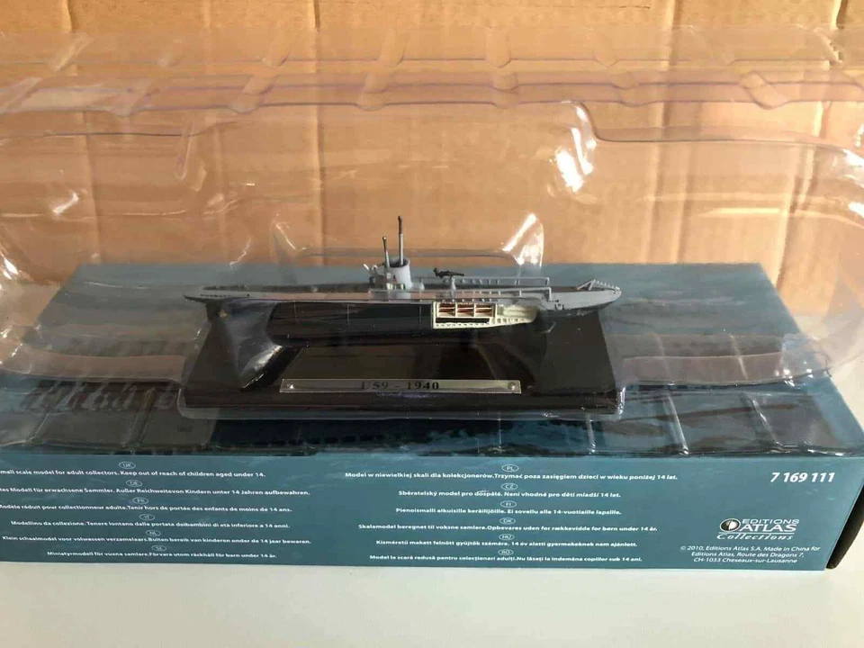 DIE CAST SOTTOMARINO " U59 - 1940 " SCALA 1/350 ATLAS EDITION (111) - Immagine 1 di 1