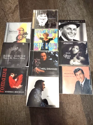10 CD Lot Easy Listening Vocal Boyle/Diamond/Bocelli/Sinatra/BeeGees/Midler/Cole - Imagem 1 de 4
