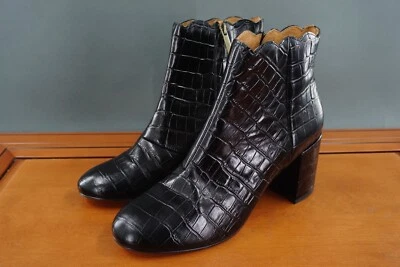 Andre Assous Sylvania Mujer Talla 10 Zapatos Negro Cuero Repujado Botín Foto 1 de 4