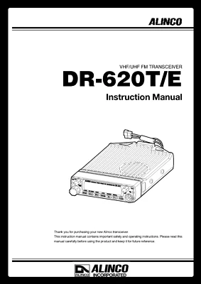 Alinco DR-620 T E Transceiver Instruction Manual 65 Pages Operating Guide - Image 1 of 3