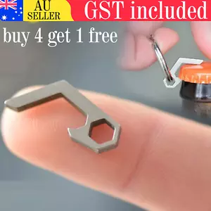 Beer Bottle Opener Key Ring Tool Keyring Mini Small Camping Steel Keychain AU - Picture 1 of 11