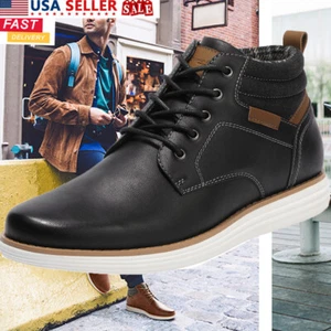 Men's Mid Top Chukka Boots Lace Up Casual Dress Oxford Derby Shoes US - Picture 1 of 33