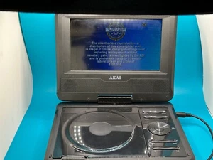 Akai AKPDVD701 9" Portable DVD Player  Black Swivel  w/Car Charger - Picture 1 of 11