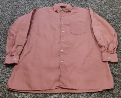 Camisa Ermenegildo Zegna Para Hombres XL Roja Geométrica Manga Larga Botón Delantero Algodón Foto 1 de 4