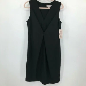 Nanette Nanette Lepore NWT Women's Black Sleeveless Front Envelope V-Neck Shift  - Picture 1 of 8