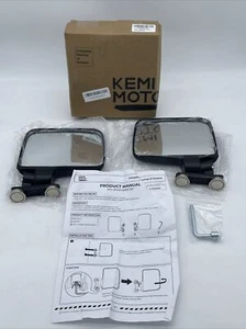 Kemimoto Golf Cart Magnetic Side Rear View Mirrors Black Adjustable - Picture 1 of 10