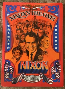 Póster de campaña genuino vintage 1968 “Nixons The One” - Imagen 1 de 7