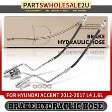 2Pcs Rear Left & Right Brake Hydraulic Hose for Hyundai Accent 2012-2017 L4 1.6L