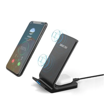 Base de carga de cargador inalámbrico 2 en 1 20 W para Apple iPhone 16 15 X Samsung S25 S24 Foto 1 de 4