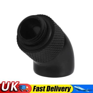 G1/4 Screw Thread 45 Degree Elbow Rotation Brass Connector Fitting(Black) UK - Bild 1 von 8