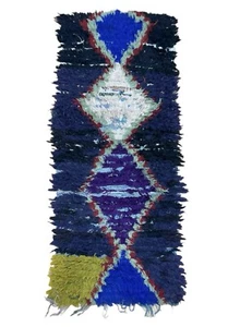 Vintage 2 x 6 Geometric Moroccan Hand-knotted Rug Decorative Hallway Carpet - Picture 1 of 16