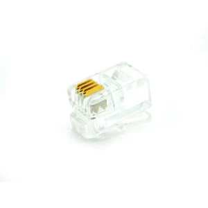 Paquetes de conector de extremo engarzado con cable rizado telefónico RJ10 4P4C de repuesto - Imagen 1 de 12