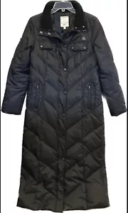 J Lo black chevron maxi puffer jacket coat Ladies Small - Picture 1 of 4