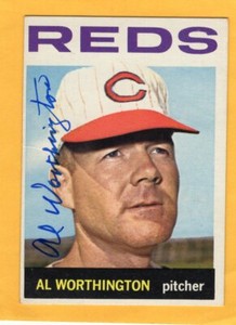 Autographed Al Worthington 1964 Topps #144 Reds Free shipping