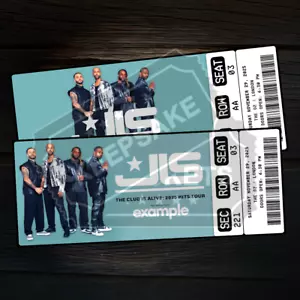 JLS Mock Ticket The Club Is Alive Tour | Personalised Gift Reveal | Keepsake - Picture 1 of 5