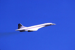 Original colour slide Concorde (old livery) G-BOAA of British Airways