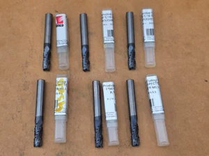 SIX USED IMCO 30551 DIA 5/16  LOC 0.8125 OAL 2.50 End Mill Carbide AlTiN ROUGHER - Picture 1 of 7