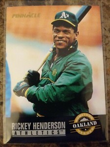 1993 Pinnacle Baseball # 308 Hometown Heroes Rickey Henderson